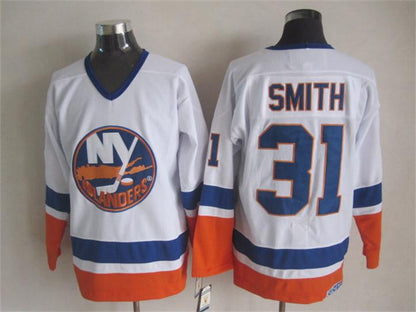 Men's Retro Clark Gillies Islanders White CCM Vintage Stitched Hockey Jersey