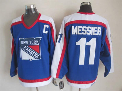 Men's Mark Messier #11 New York Rangers Navy Blue White Vintage Stitched Hockey Jersey