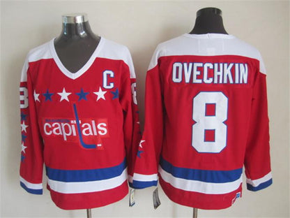 Men's Retro Alexander Ovechkin Washington Capitals Red 1980 CCM Vintage Stitched Hockey Jersey