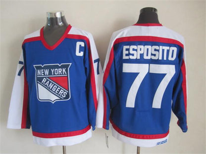 Men's Mike Gartner Sergei Nemchinov New York Rangers Navy Blue 75TH 1977 Vintage Stitched Hockey Jersey