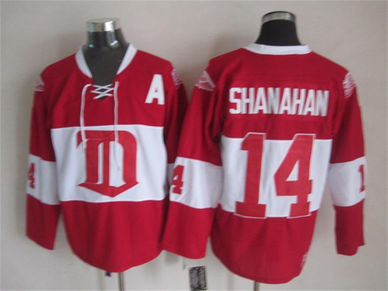Men's Retro Detroit Red Wings Red 2009 Winter Classic CCM Vintage Stitched Hockey Jersey