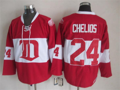 Men's Retro Detroit Red Wings Red 2009 Winter Classic CCM Vintage Stitched Hockey Jersey