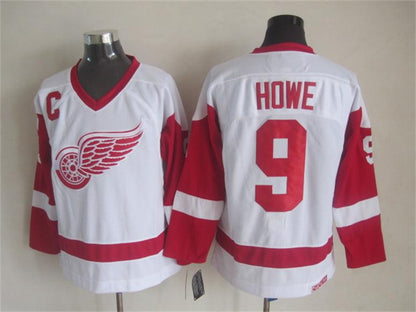 Men's Retro Detroit Red Wings White Away CCM Vintage Stitched Hockey Jersey