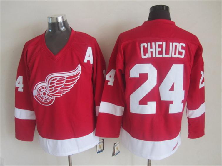 Men's Retro Detroit Red Wings Red CCM Vintage Stitched Hockey Jersey