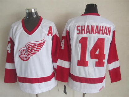 Men's Retro Detroit Red Wings White Away CCM Vintage Stitched Hockey Jersey