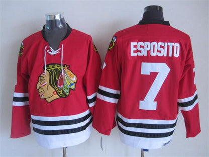 Men's Retro Blackhawks Red Vintage Stitched Hockey Jersey