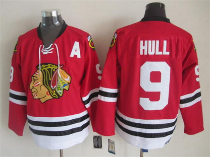 Men's Retro Blackhawks Red Vintage Stitched Hockey Jersey