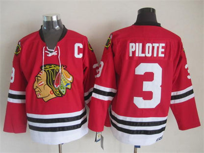 Men's Retro Blackhawks Red Vintage Stitched Hockey Jersey