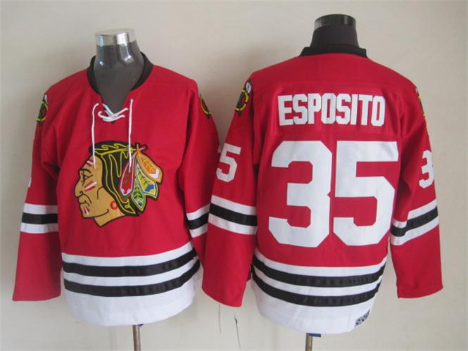 Men's Retro Blackhawks Red Vintage Stitched Hockey Jersey