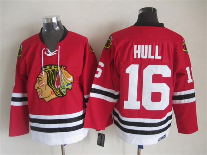 Men's Retro Blackhawks Red Vintage Stitched Hockey Jersey