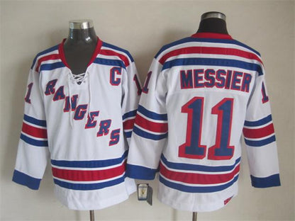 Men's Mark Messier #11 New York Rangers Navy Blue White Vintage Stitched Hockey Jersey