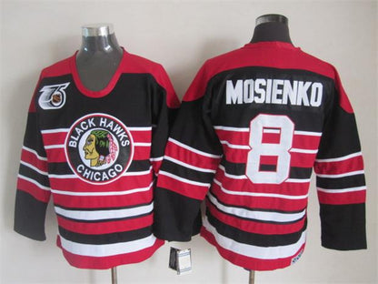 Men's Retro Chicago Blackhawks Black 1940's 75TH CCM Vintage Stitched Hockey Jersey