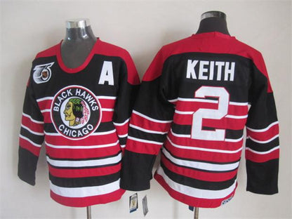 Men's Retro Chicago Blackhawks Black 1940's 75TH CCM Vintage Stitched Hockey Jersey