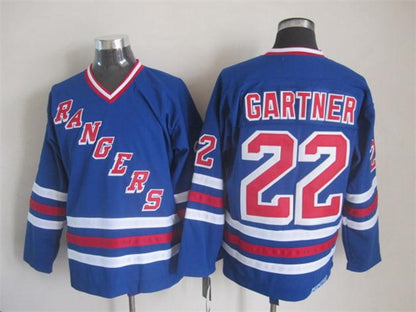 Men's Mike Gartner Sergei Nemchinov New York Rangers Navy Blue 75TH 1977 Vintage Stitched Hockey Jersey