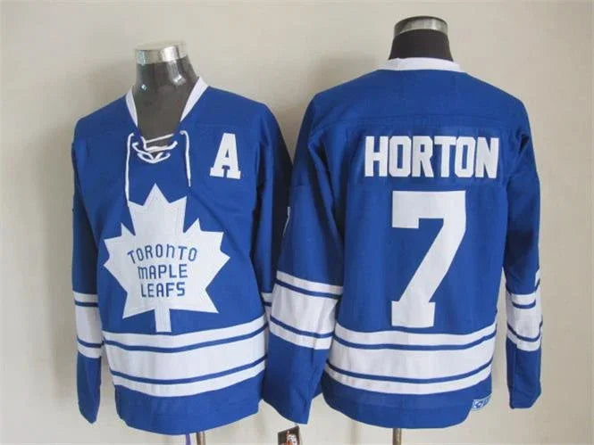 Men's Maple Leafs #7 Tim Horton Throwback Stitched Hockey Jersey