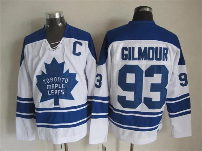 Men's Maple Leafs #93 Doug Gilmour Throwback Stitched Hockey Jersey