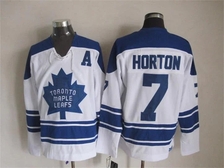 Men's Maple Leafs #7 Tim Horton Throwback Stitched Hockey Jersey