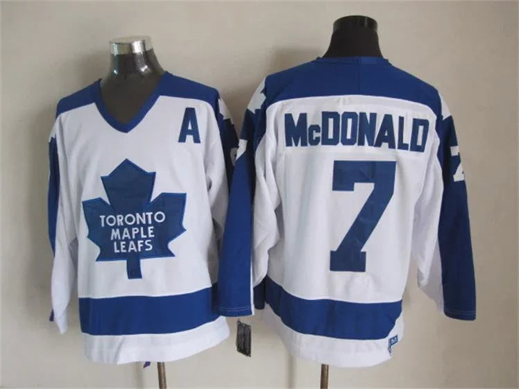 Men's Maple Leafs #7 Lanny McDonald Throwback Stitched Hockey Jersey