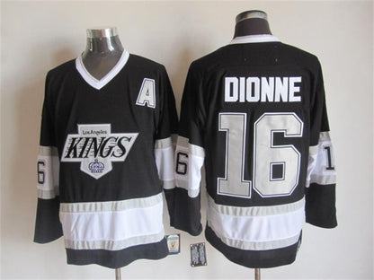 Men'sMarcel Dionne #16 Los Angeles Kings Black White Gold Purple Vintage Stitched Hockey Jersey