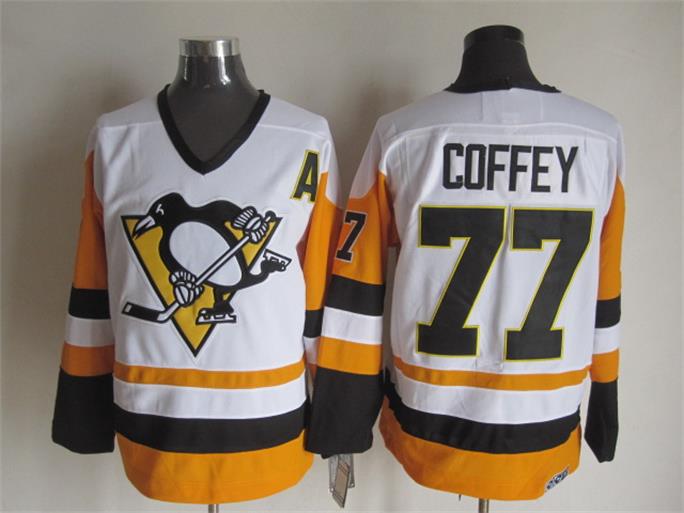 Men's Retro Sidney Crosby #87 Pittsburgh Penguins White CCM Vintage Stitched Hockey Jersey