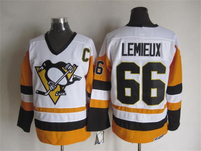 Men's Retro Sidney Crosby #87 Pittsburgh Penguins White CCM Vintage Stitched Hockey Jersey