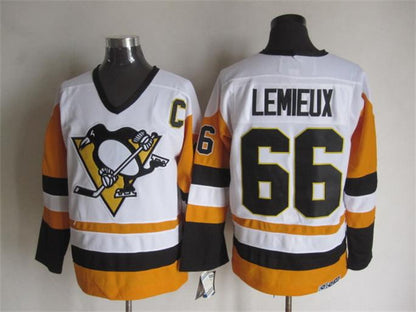 Men's Retro Sidney Crosby #87 Pittsburgh Penguins White CCM Vintage Stitched Hockey Jersey