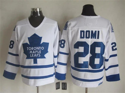 Men's Maple Leafs #28 Tie Domi Throwback Stitched Hockey Jersey