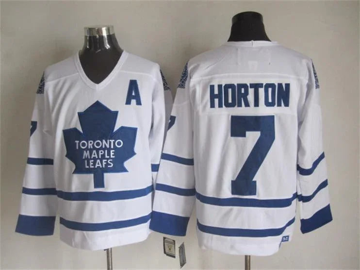 Men's Maple Leafs #7 Tim Horton Throwback Stitched Hockey Jersey