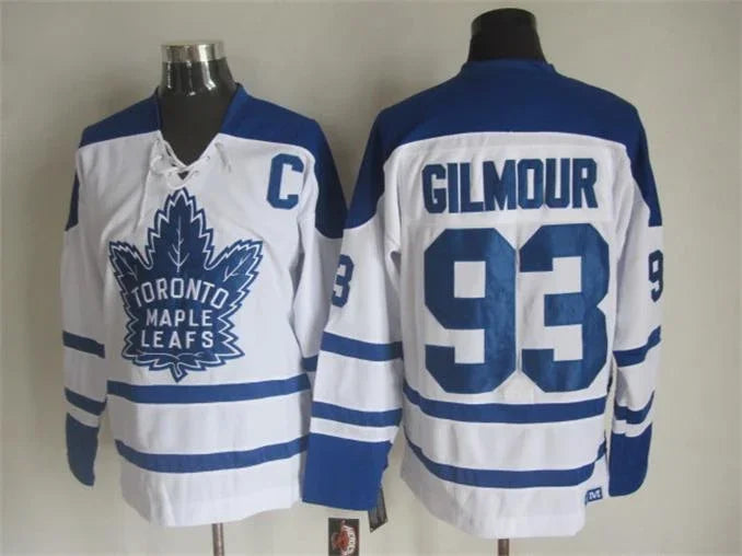 Men's Maple Leafs #93 Doug Gilmour Throwback Stitched Hockey Jersey