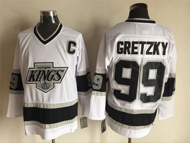 Men's Wayne Gretzky #99 Los Angeles Kings Black White Gold Purple Vintage Stitched Hockey Jersey