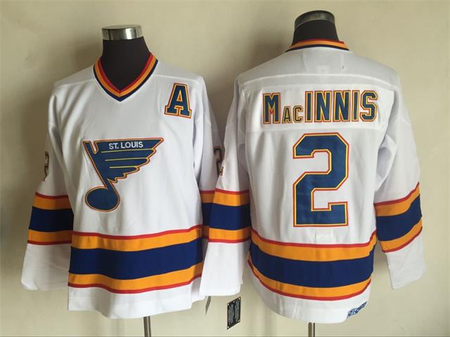 Men's Al Macinnis St. Louis Blues White Vintage Stitched Hockey Jersey