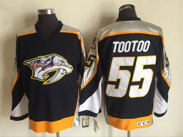 Men's Retro Nashville Predators Black 2006-07 CCM Vintage Stitched Hockey Jersey
