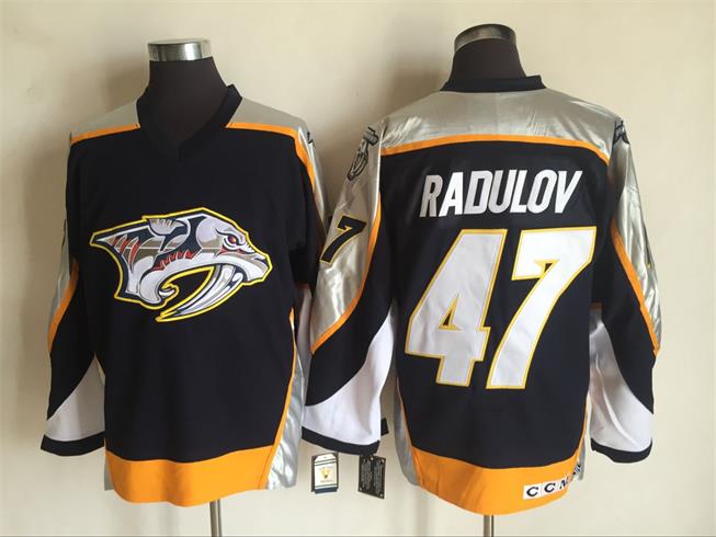 Men's Retro Nashville Predators Black 2006-07 CCM Vintage Stitched Hockey Jersey
