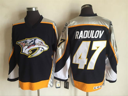 Men's Retro Nashville Predators Black 2006-07 CCM Vintage Stitched Hockey Jersey