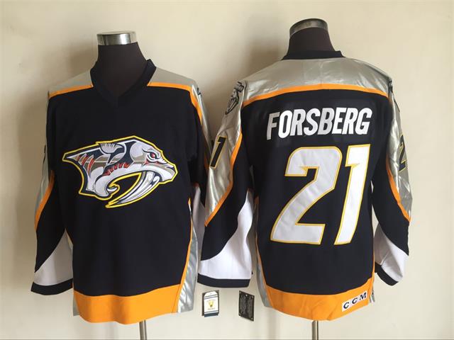 Men's Retro Nashville Predators Black 2006-07 CCM Vintage Stitched Hockey Jersey
