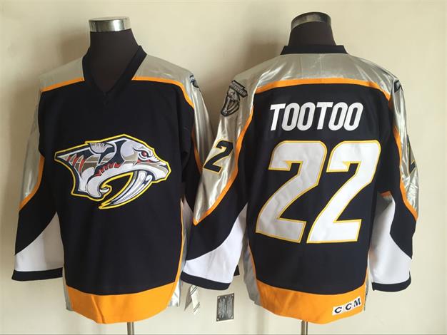 Men's Retro Nashville Predators Black 2006-07 CCM Vintage Stitched Hockey Jersey
