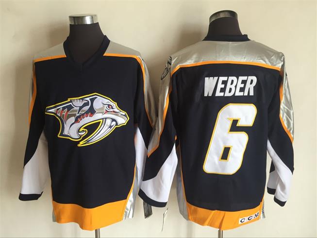 Men's Retro Nashville Predators Black 2006-07 CCM Vintage Stitched Hockey Jersey