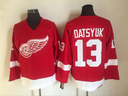 Men's Retro Detroit Red Wings Red CCM Vintage Stitched Hockey Jersey