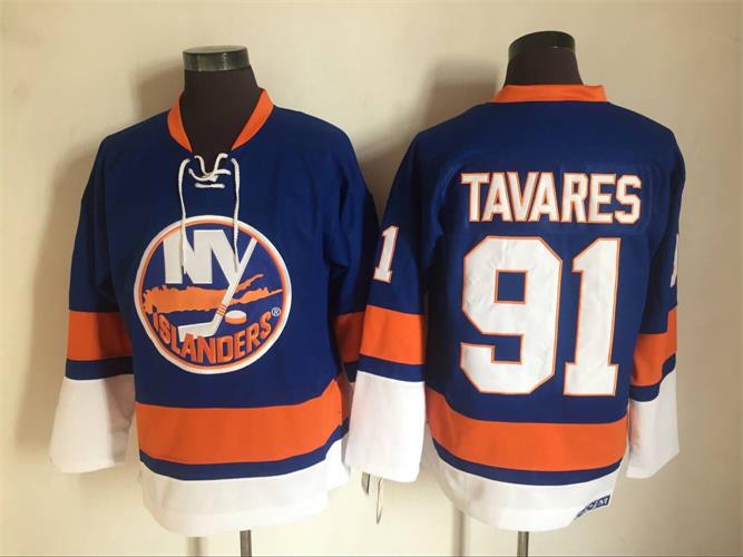 Men's Retro John Tavares Islanders Royal CCM Vintage Stitched Hockey Jersey