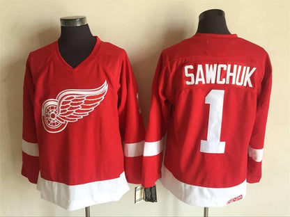 Men's Retro Detroit Red Wings Red CCM Vintage Stitched Hockey Jersey
