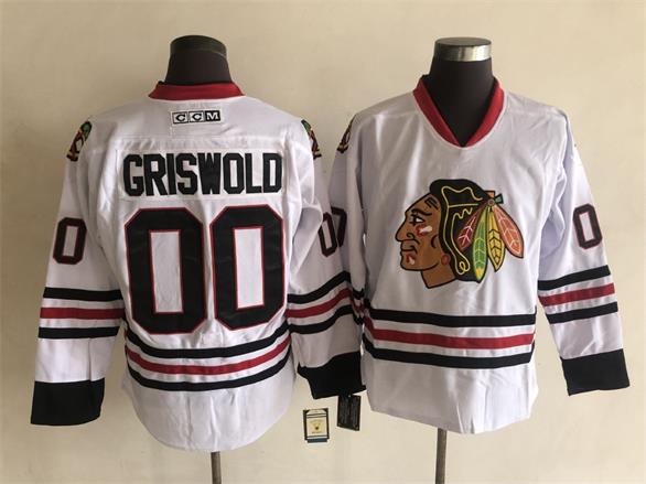 Men's Retro Blackhawks White Vintage Stitched Hockey Jersey