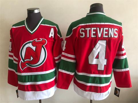 Men's Retro Patrik Elias Devils Red Green Vintage Stitched Hockey Jersey