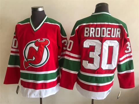Men's Retro Patrik Elias Devils Red Green Vintage Stitched Hockey Jersey