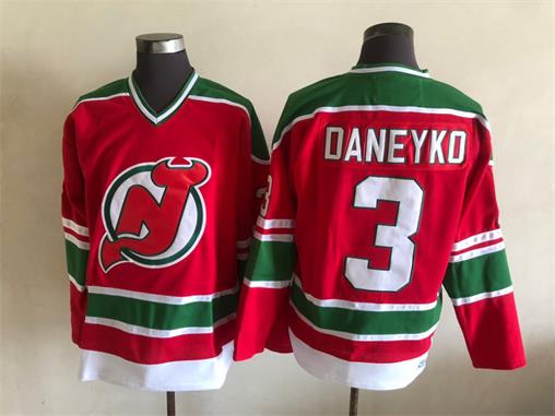 Men's Retro Patrik Elias Devils Red Green Vintage Stitched Hockey Jersey