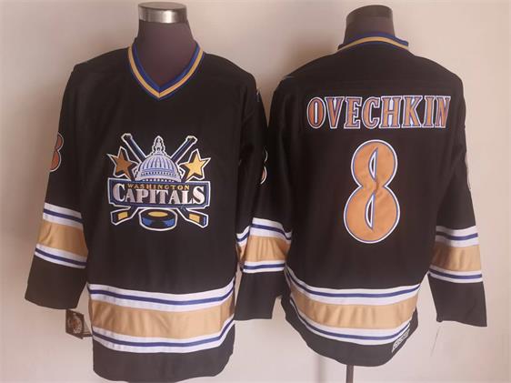 Men's Retro Alexander Ovechkin Washington Capitals Black 2005/06 CCM Vintage Stitched Hockey Jersey