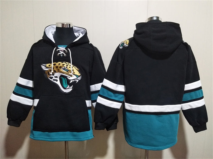 Men's Trevor Lawrence Jacksonville Jaguars Black Jersey Ageless Must-Have Pocket Lace-Up Pullover Hoodie