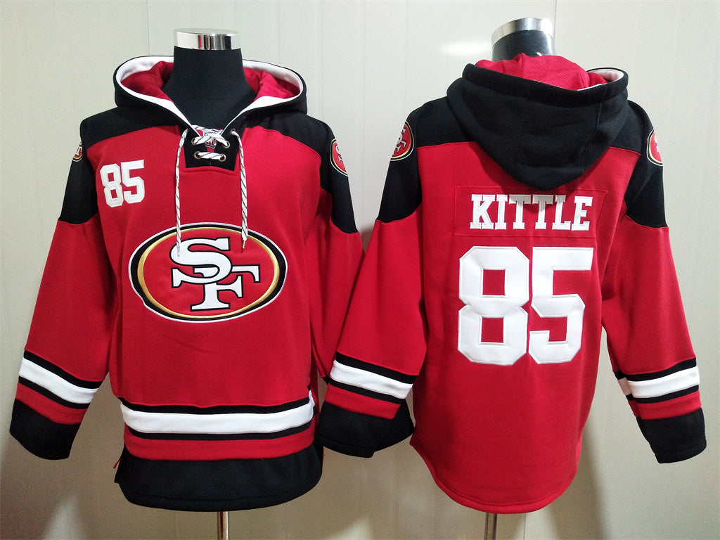 Men's Christian McCaffrey San Francisco 49ers Scarlet Ageless Must-Have Lace-Up Pullover Hoodie