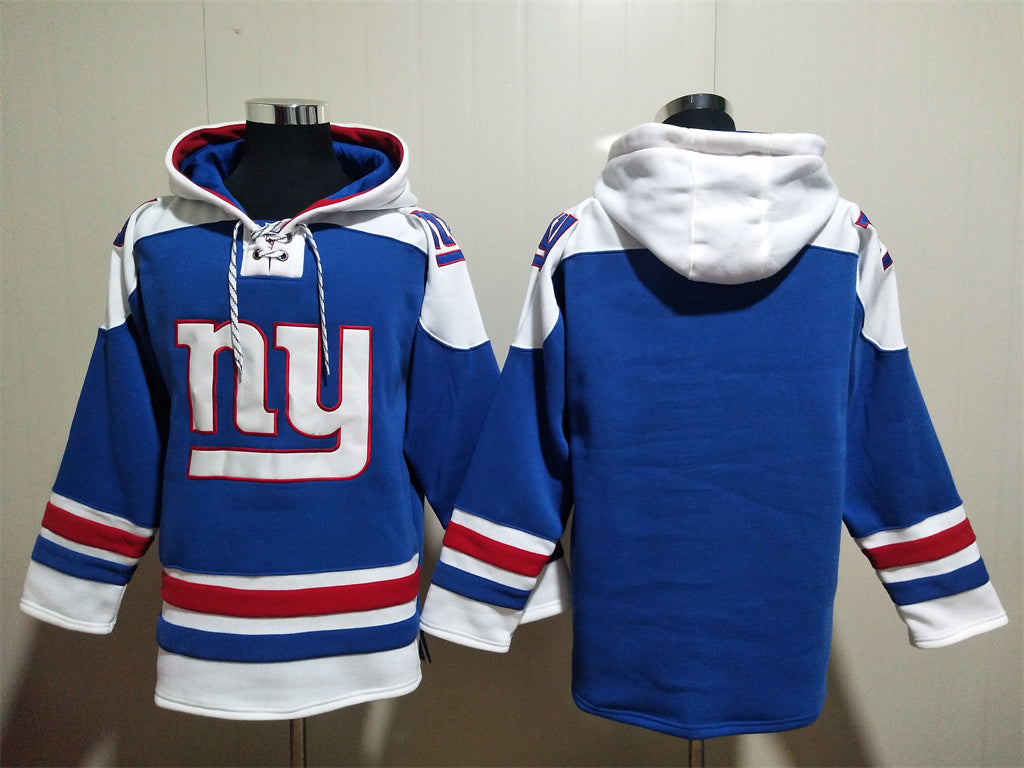 Men's Cam Skattebo New York Giants Royal Jersey Ageless Must-Have Lace-Up Pullover Hoodie