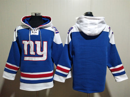Men's Cam Skattebo New York Giants Royal Jersey Ageless Must-Have Lace-Up Pullover Hoodie