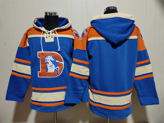 Men's Patrick Surtain II Denver Broncos Blue Ageless Must-Have Lace-Up Pullover Hoodie